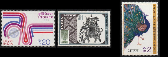 1973 INDIPEX 73-Set of 3 MNH