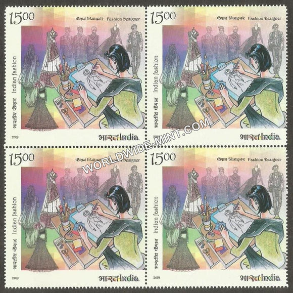 2019 Indian Fashion Series-3-Fashion Designer Block of 4 MNH