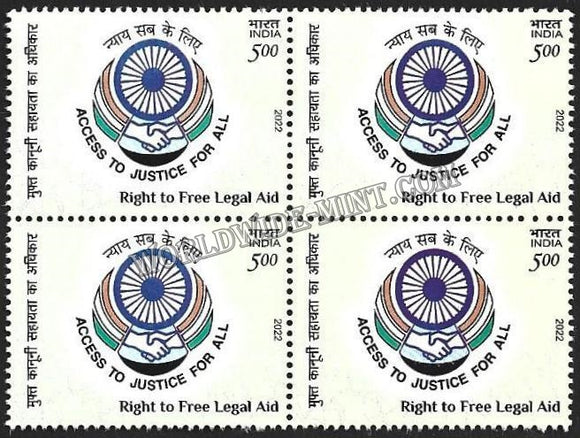 2022 India Right to free Legal Aid Block of 4 MNH