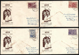 1950 INDIA Republic of India Inauguration - Set of 4 FDC with "POST EARLY" Delivery Cancellation