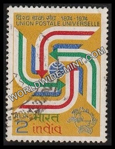 1974 Centenary of Universal Postal Union-Arroe Encircling Globe Used Stamp