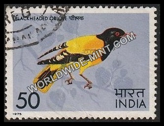 1975 Indian Birds - Black headed Oriole Used Stamp