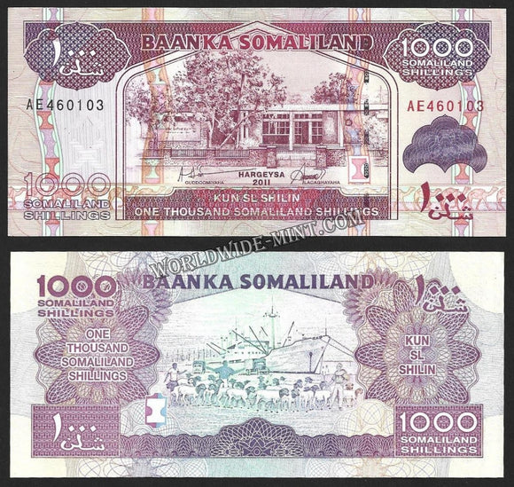 SOMALILAND 1000 2011 SHILLINGS UNC CURRENCY NOTE #CN651