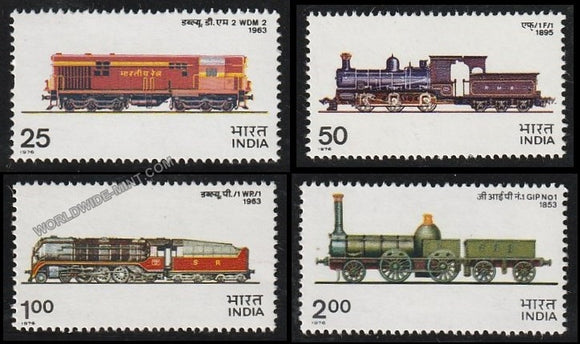 1976 Indian Locomotives-Set of 4 MNH