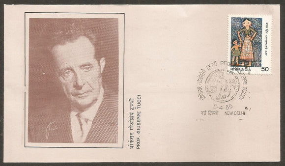 Prof Giuseppe Tucci 1985 Special Cover #DL68