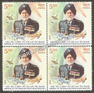 2019 Marshal of Indian Air Force Arjan Singh DFC Block of 4 MNH