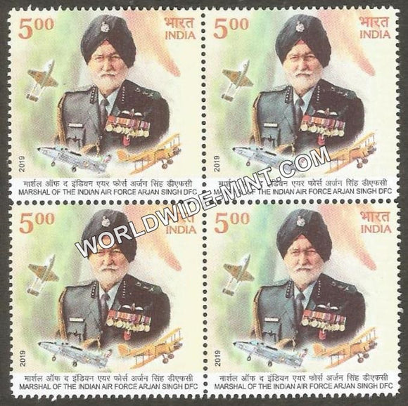 2019 Marshal of Indian Air Force Arjan Singh DFC Block of 4 MNH