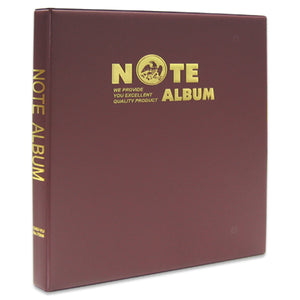 7006 Note/Currency Album 16 Pages/ 32 sides - Red Colour - Imported Taiwan Made- Chuyu Culture