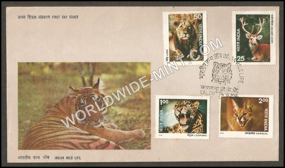 1976 Indian Wild Life- 4v Set FDC