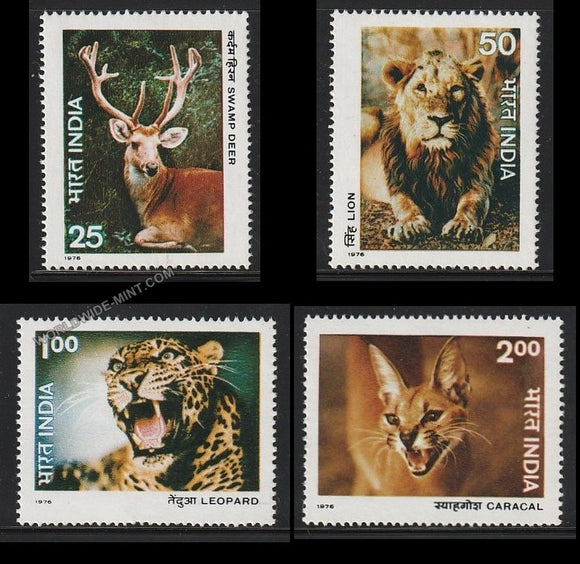 1976 Indian Wild Life-Set of 4 MNH