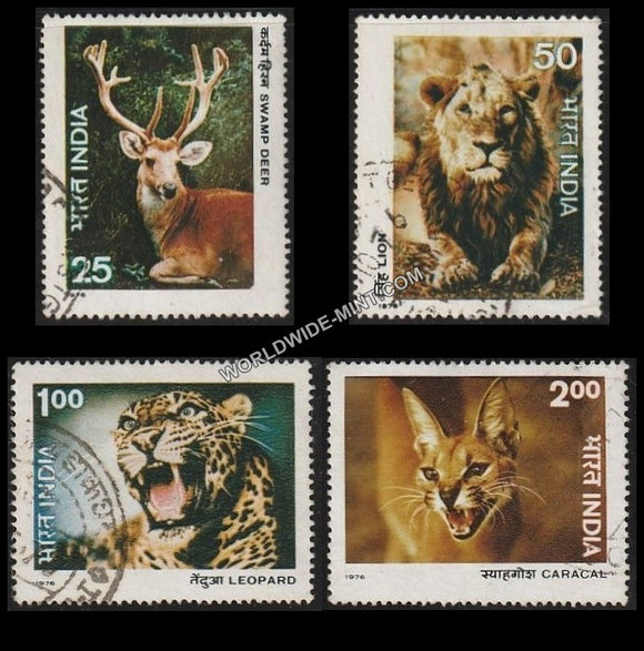 1976 Indian Wild Life-Set of 4 Used Stamp