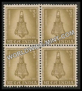 INDIA Brassware 4th Series (3p) Definitive Block of 4 MNH