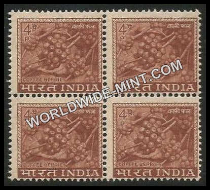 INDIA Coffee Berries 4th Series (4p) Definitive Block of 4 MNH