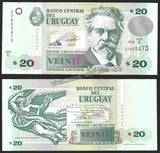 URUGUAY 20 PESOS - 2008 P# 86a Paper Issue UNC Bank Note #CN738