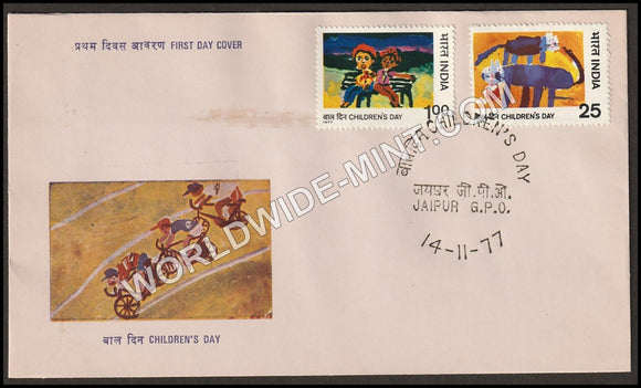 1977 Children's Day- 2v Set FDC