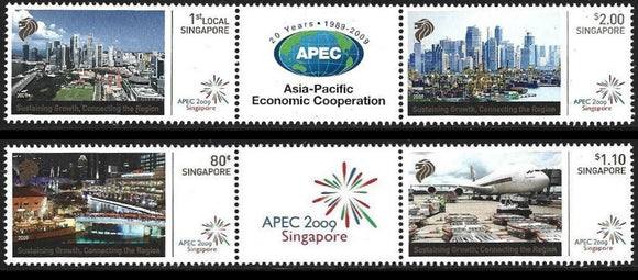 2009 Singapore Asia - Pacific Economic Cooperation (APEC) 2009 Meetings - Gutter Pair #SIA76