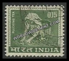 INDIA Tea Plucking 4th Series(15p) Definitive Used Stamp