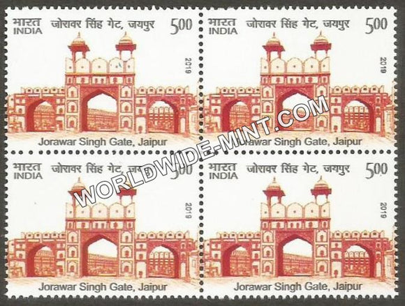 2019 Historical Gates of Indian Forts and Monuments-Jorawar Singh Gate, Jaipur Block of 4 MNH