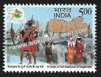 2022 India 50 Years of full Statehood of Meghalaya MNH