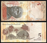 VENEZUELA 5 BOLIVERS 2011 UNC Bank Note N#203178