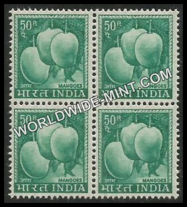 INDIA Mangoes 4th Series (50p) Definitive Block of 4 MNH