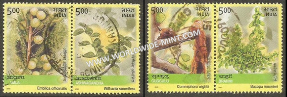 2003 Medicinal Plants Horizontal Broken Setenant Used