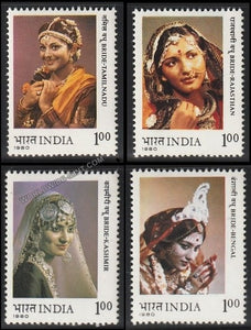 1980 Brides of India - Set of 4 MNH