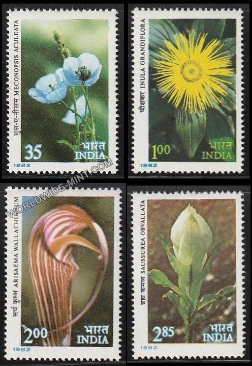 1982 Himalyan Flowers-Set of 4 MNH