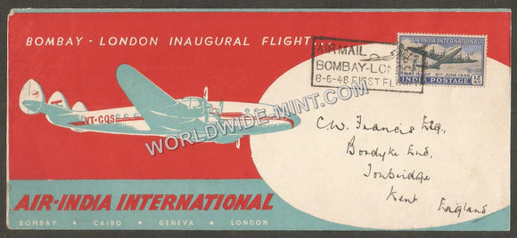 1948 Air India Bombay - London First Flight Cover #FFCB8