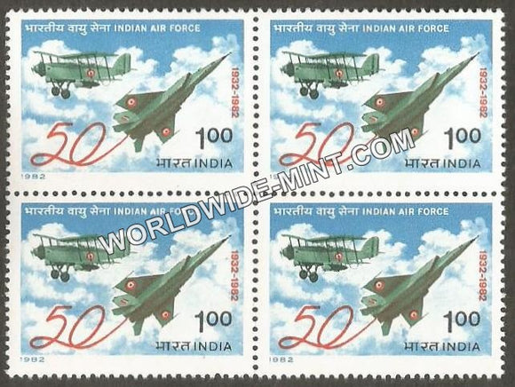 1982 Indian Air Force Block of 4 MNH