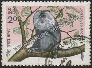 1983 Indian Wild Life-Lion Tailed Macaque Used Stamp