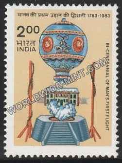 1983 Bicentennial of Man's First flight-2 rupee MNH