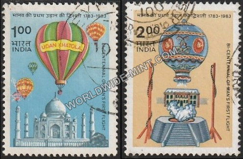 1983 Bicentennial of Man's First flight-Set of 2 Used Stamp