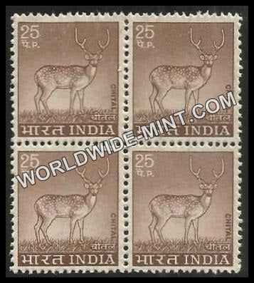 INDIA Chittal (Spotted Deer) 5th Series (25p) Definitive Block of 4 MNH