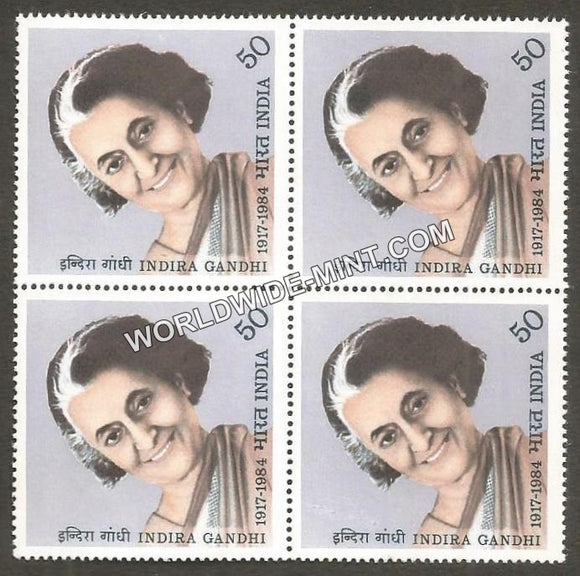 1984 Indira Gandhi Block of 4 MNH
