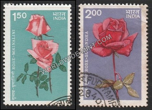 1984 Indian Roses-Set of 2 Used Stamp