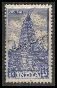 INDIA Mahabodhi Temple (Bodh Gaya) 1st Series (3 1/2a) Definitive Used Stamp