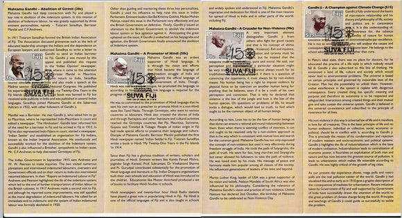 2019 Fiji Gandhi Brochure with stamps - Rare