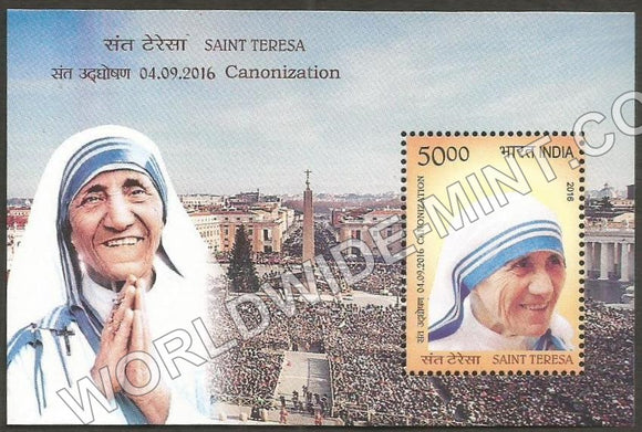 2016 Saint Teresa - Cannonization  Miniature Sheet
