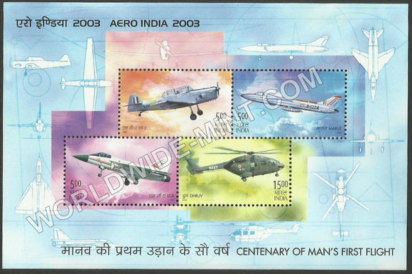 2003 Centenary of Mans First Flight - Aero India 2003 Miniature Sheet