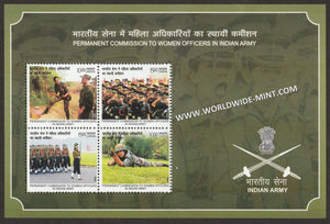 2022 India Permanent Commission To Women Officers In Indian Army Miniature Sheet