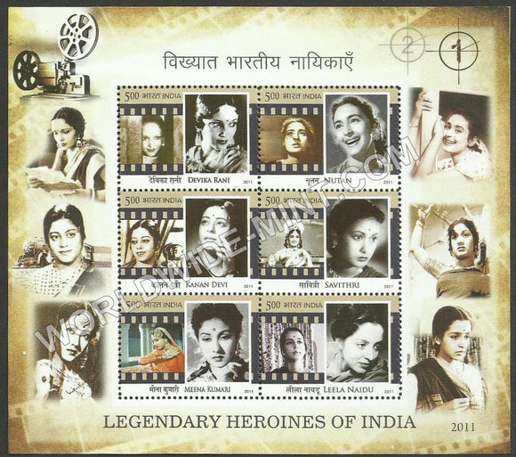 2011 Legendary Heroines of Indian Cinema Miniature Sheet